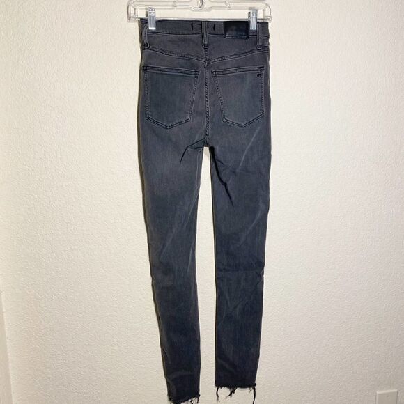 Madewell 10" High-Rise Skinny Jeans Kerns Wash Grey Raw Hem Jeans Size 24 - Picture 2 of 6
